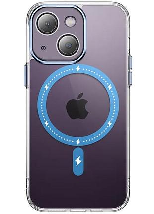 Чехол tpu+pc colorful with magsafe для apple iphone 14 (6.1") blue