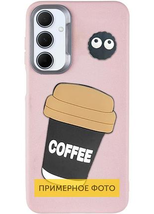 Чехол tpu leather toys для xiaomi redmi 13c / poco c65 coffee / pink