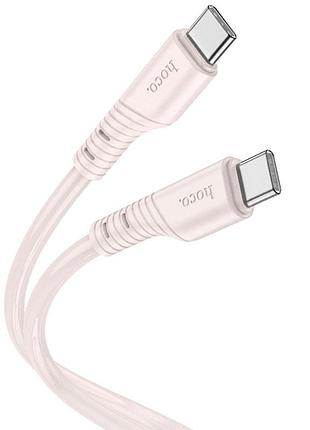 Кабель usb hoco. x97 crystal color silicone для зарядки и передачи данных type-c на type-c, поддержка быстрой зарядки 60w,
