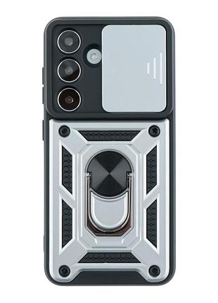 Чохол накладка guard shield armor з кільцем для samsung galaxy s25 5g silver