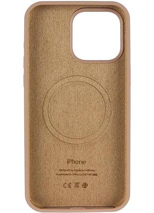 Чехол silicone case (aa) logo with magsafe для apple iphone 13 pro max (6.7") бежевый / desert gold 3