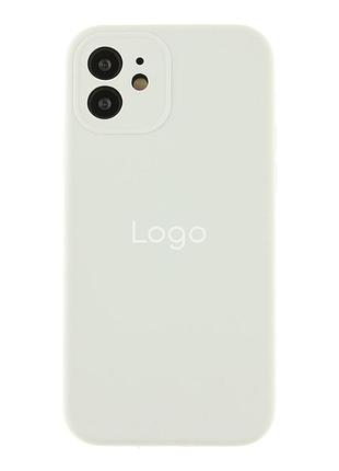 Чехол silicone case full с защитой камеры для iphone 12 white