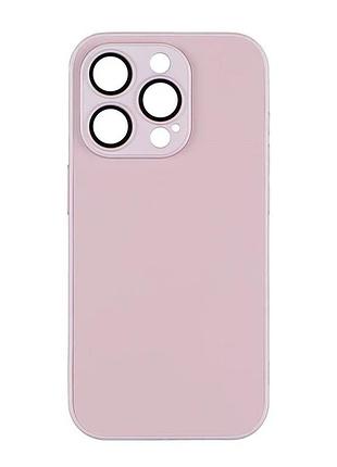 Чехол-накладка стеклянный матовый с защитой камеры matte ag-glass для iphone 15 chanel pink