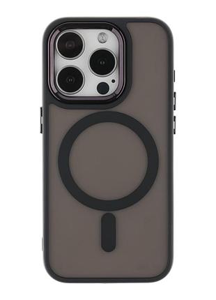 Чехол pc color chrome с magsafe для iphone 15 pro max black