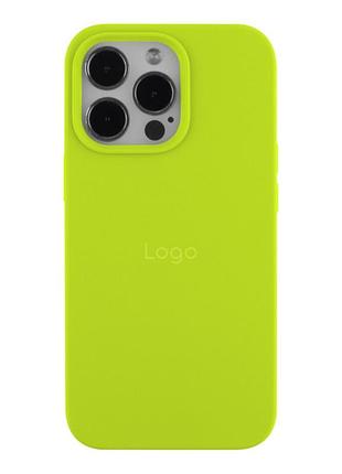 Чехол silicone case full size (aa) для iphone 14 pro max shiny green