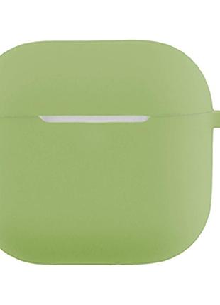 Чохол silicone case з карабіном для airpods 4 mint