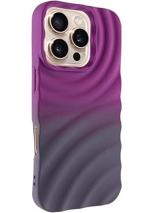 Силіконовий чохол tpu colorwave 3d для iphone 16 pro об'ємний дизайн purple/gray