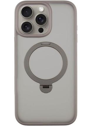 Чехол ummi colorful magsafe hq ring для iphone 15 pro max с кольцом-подставкой 360° айфон 15 про макс grey
