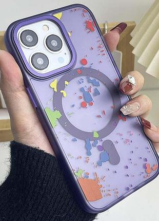 Чехол tpu+pc flush with magsafe для apple iphone 14 pro max (6.7") dark purple 2