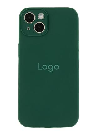 Чохол silicone case full із захистом камери для iphone 13 dark green