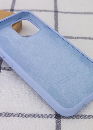Чехол silicone case full protective (aa) для apple iphone 12 pro / 12 (6.1") голубой / lilac blue 3