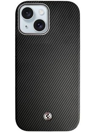 Чехол sgp pc+leather with magsafe для apple iphone 15 (6.1") carbon