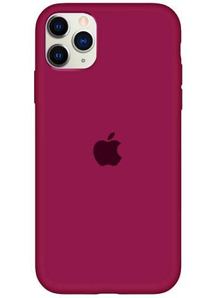 Чехол silicone case full protective (aa) для apple iphone 11 pro max (6.5") бордовый / maroon