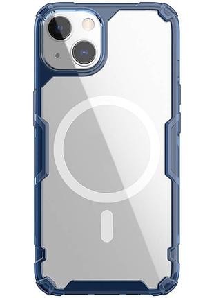 Tpu чехол nillkin nature pro magnetic для apple iphone 15 plus (6.7") синий (прозрачный)