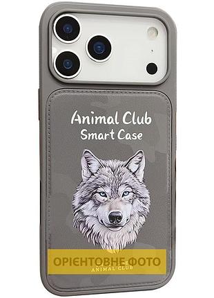 Чохол (накладка) animal club для apple iphone 17 захисний протиударний з принтом titanium gray
