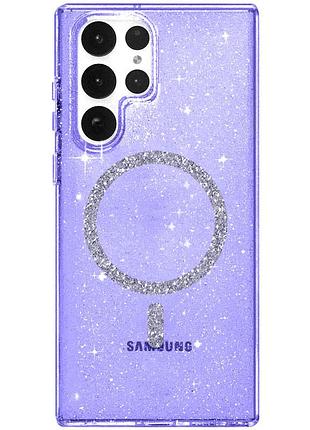 Чехол tpu eclipse sparkle (magfit) для samsung galaxy s24 ultra стильный защитный кейс с мерцающим эффектом sparkle и поддержкой