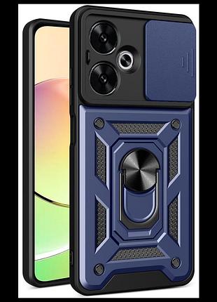 Чехол накладка guard shield armor с кольцом для motorola g24 power dark blue