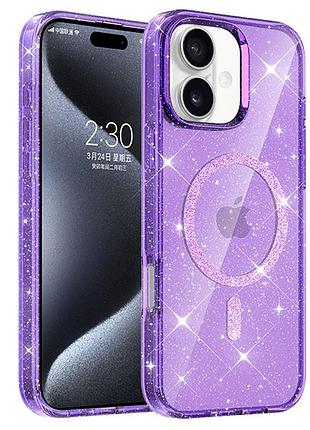 Чехол tpu eclipse sparkle (magfit) для apple iphone 16 стильный защитный кейс с мерцающим эффектом sparkle и поддержкой magsafe