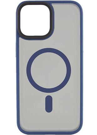 Tpu+pc чохол metal buttons with magsafe для apple iphone 15 plus (6.7") синій