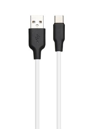 Кабель usb hoco x21 plus silicone usb - type c 2m чорно-білий