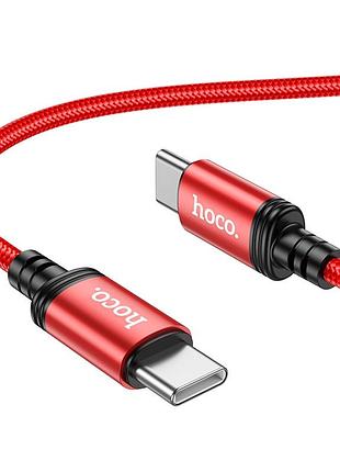 Кабель для заряджання hoco x89 wind передачі даних потужністю 60w type-c to type-c 1m 3a red