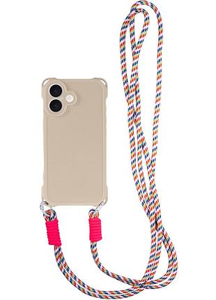 Чохол tpu crossbody with straps для apple iphone 16 plus (6.7") antique white