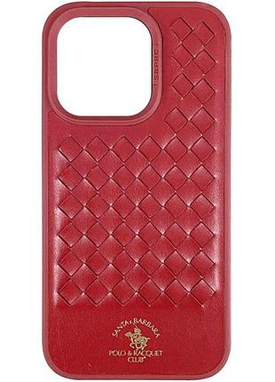 Кожаный чехол polo santa barbara для apple iphone 14 pro (6.1") red