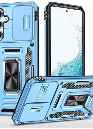 Ударопрочный чехол camshield army ring для samsung galaxy a35 / a55 голубой / light blue