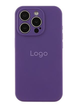 Чехол silicone case full с защитой камеры для iphone 15 pro amethyst