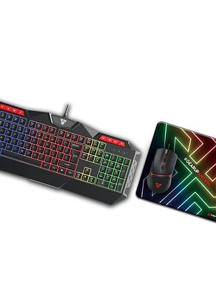 Игровой набор fantech p31 3in1 клавиатура/мышь/коврик rgb,60ips от 200-8000dpi технология anti-ghosting