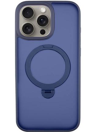 Чехол ummi colorful magsafe hq ring для iphone 15 pro с кольцом-подставкой 360° айфон 15 про dark blue