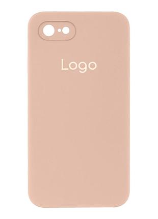 Чехол silicone case square full size with frame для iphone 7/8/se 2020 pink sand