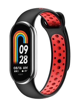 Силіконовий ремінець sport для xiaomi mi band 8/ mi band 9/ mi band 10 black/red