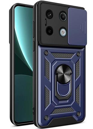 Чехол ummi camshield serge ring для xiaomi redmi note 13 pro 4g / 14s / poco m6 pro 4g синий