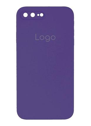 Чехол silicone case square full size with frame для iphone 7 plus/8 plus purple