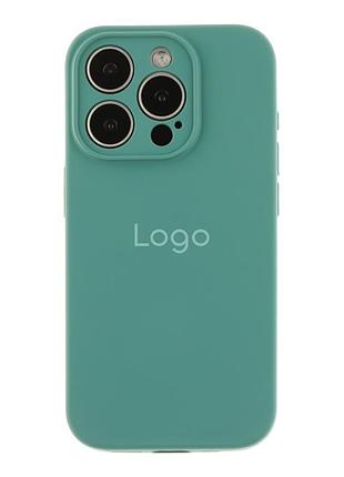 Чохол silicone case full із захистом камери для iphone 15 pro pine green