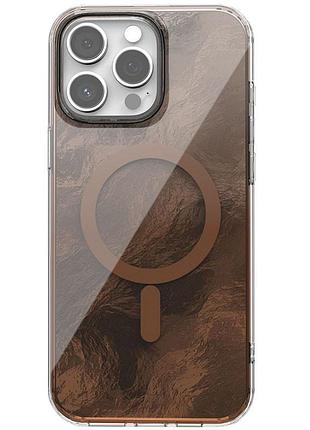Яскравий чохол shiny mountain (блискуча гора) для apple айфон 15 pro max з технологією magfit chocolate