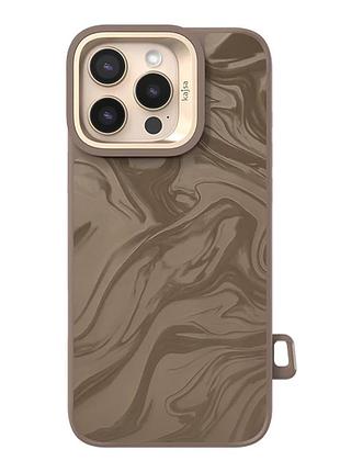 Чехол-накладка kajsa glamorous коллекция жидкое искусство (fluid art) с magsafe для iphone 16 pro desert