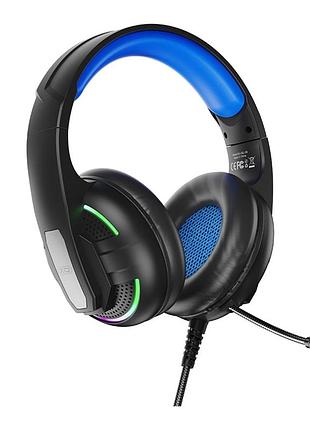 Игровые наушники xo-ge-09 static rgb long mic headworn usb/aux 3.5 (with adapter cable) кабель длинной 2м с