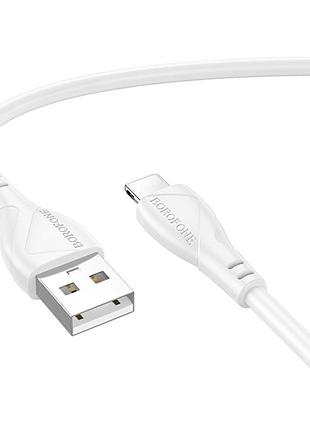 Кабель для зарядки и передачи данных usb borofone bx121 durable 2.4a usb-a to lightning 1 метр white