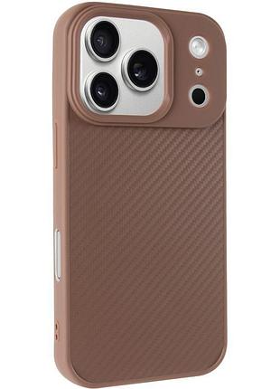 Tpu чехол carbon protective with magsafe для apple iphone 17 pro max (6.9") coffee