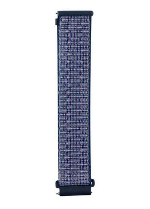 Ремешок nylon 22mm universal для samsung/amazfit/huawei текстильная застежка dark blue