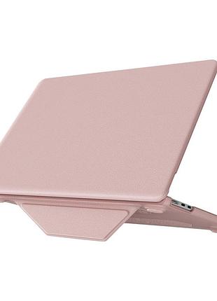 Чехол-накладка для ноутбука pc+pu amo-pu 2018/2020 для apple macbook air 13 модель a2337 m1/a2179/a1932 pink