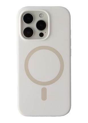 Чехол накладка glow silicone case with magsafe для apple iphone 16 pro max панель-накладка для телефона магнитная зарядка white