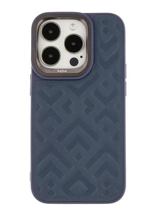 Чехол-накладка kajsa briquette collection rhombus для iphone 14 pro max blue