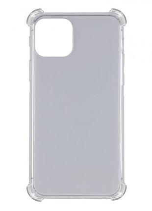 Tpu чохол getman ease logo посилені кути для apple iphone 12 pro max (6.7") сірий (прозорий)
