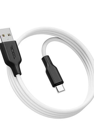 Кабель для заряджання та обміну даними usb ridea rc-ai21 airsiliconepro 60w (20v/3a) usb/type c 1 метр біло-чорний