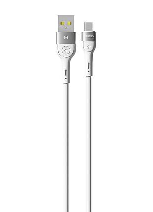 Кабель для зарядки usb ridea rc-xs51 x-silicone usb/мicrousb 60w (20v/3a) 1.2m белый