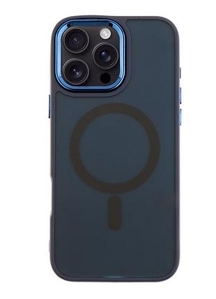 Чехол pc color chrome с magsafe для apple for phone 16 pro dark blue