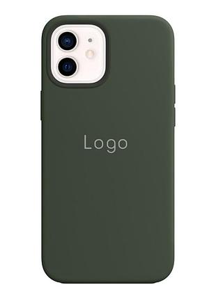 Чехол silicone magsafe посиленого захисту для apple iphone 12 / iphone 12 pro cyprus green